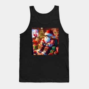 Roblox Santa Claus playing video game at Christmas Tank Top